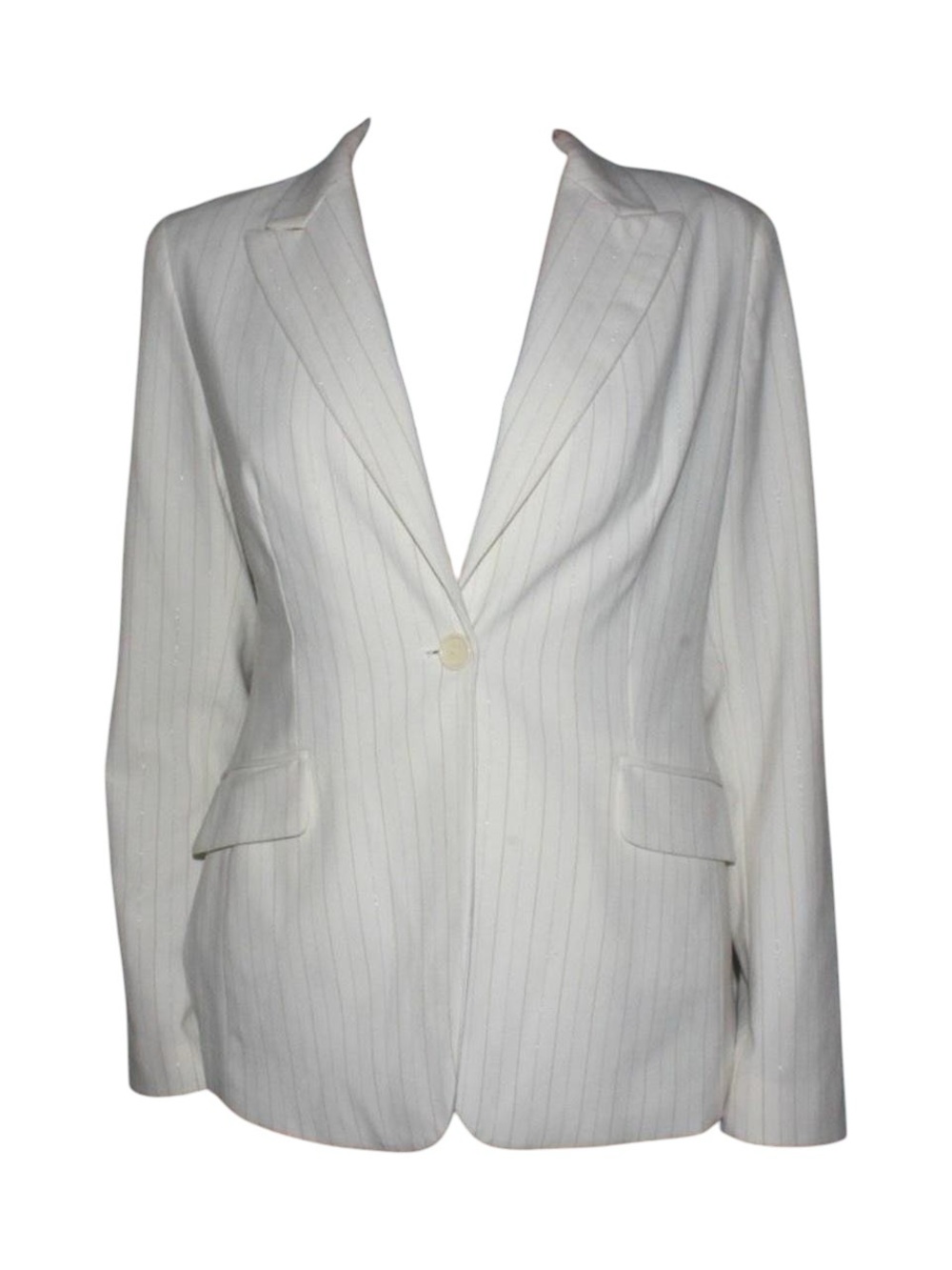 Vintage ivory pinstripe blazer with shoulder pads